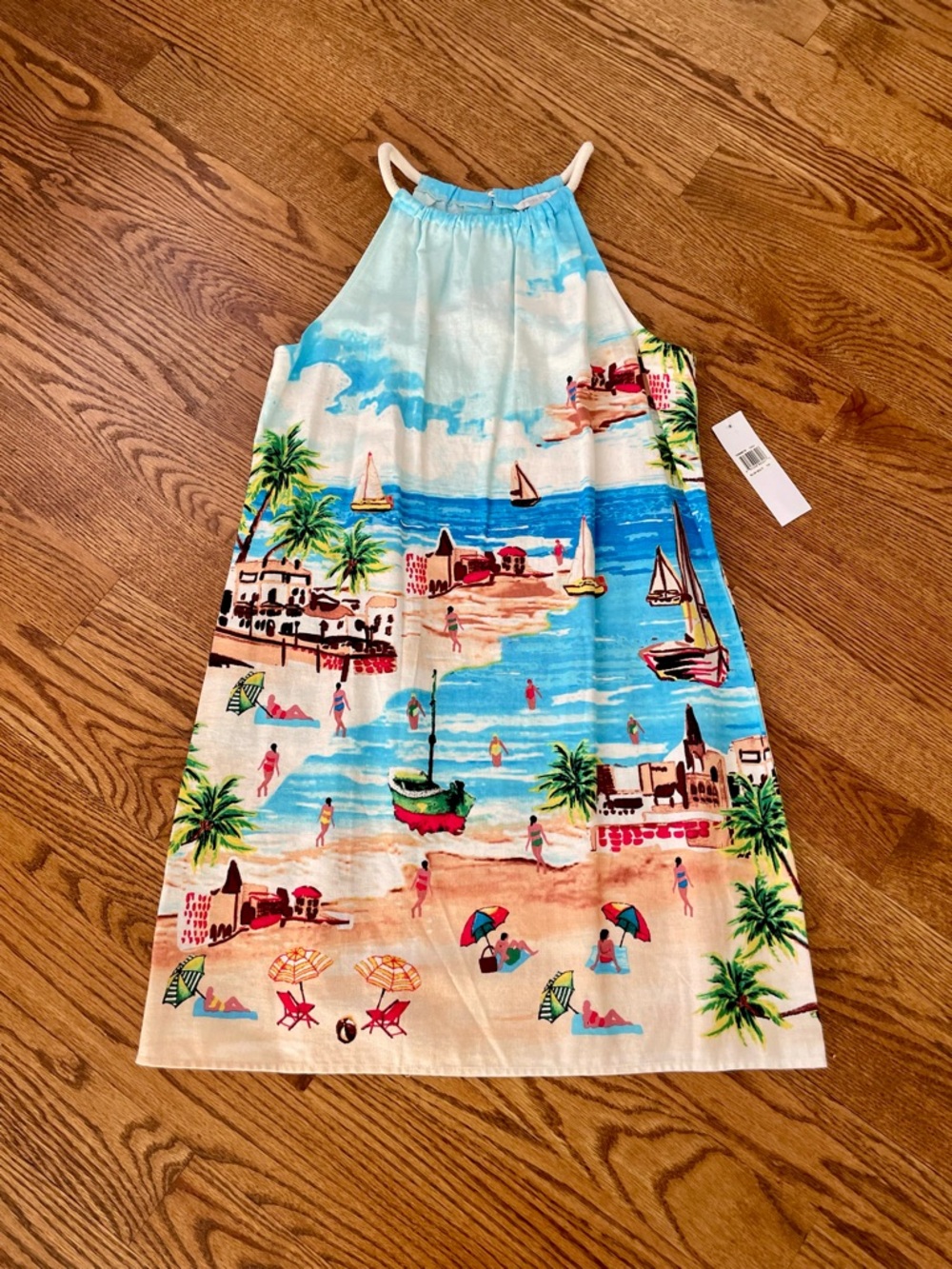 London Times Tropical Vibe Linen Blend Summer Dress